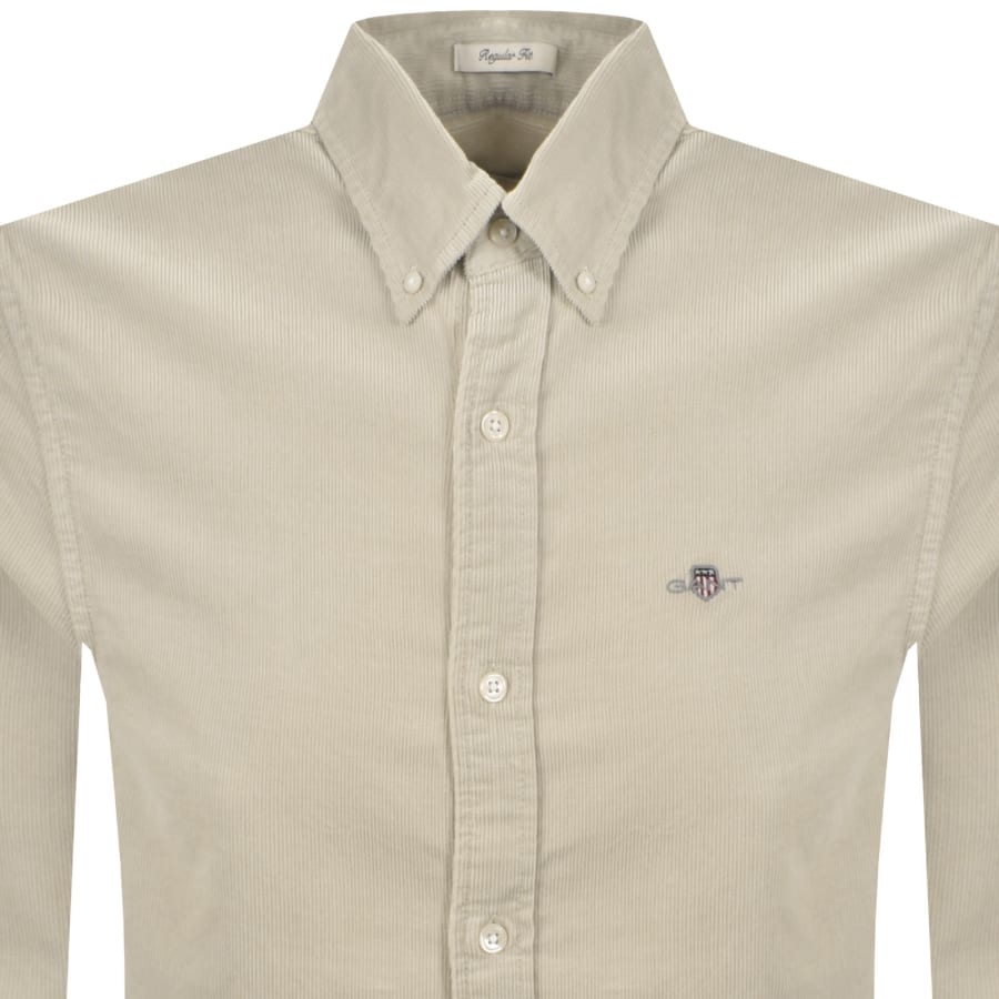Image number 2 for Gant Corduroy Long Sleeved Shirt Beige