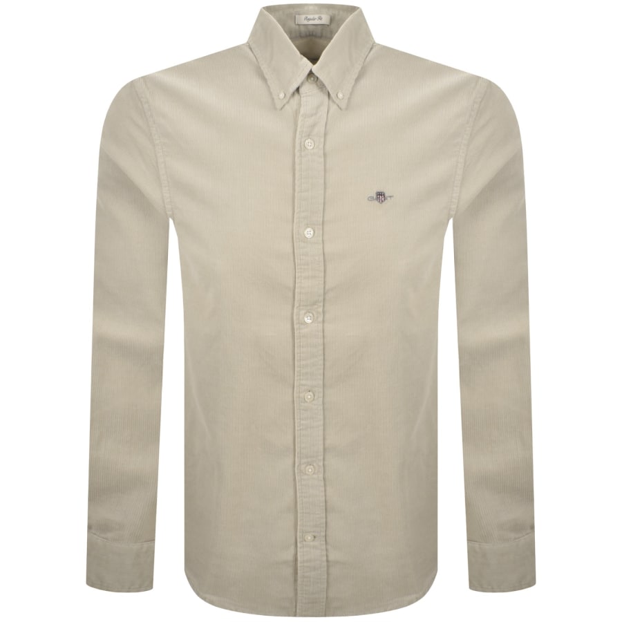 Image number 1 for Gant Corduroy Long Sleeved Shirt Beige