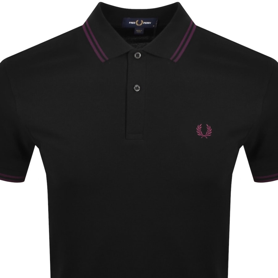 Image number 2 for Fred Perry Twin Tipped Polo T Shirt Black