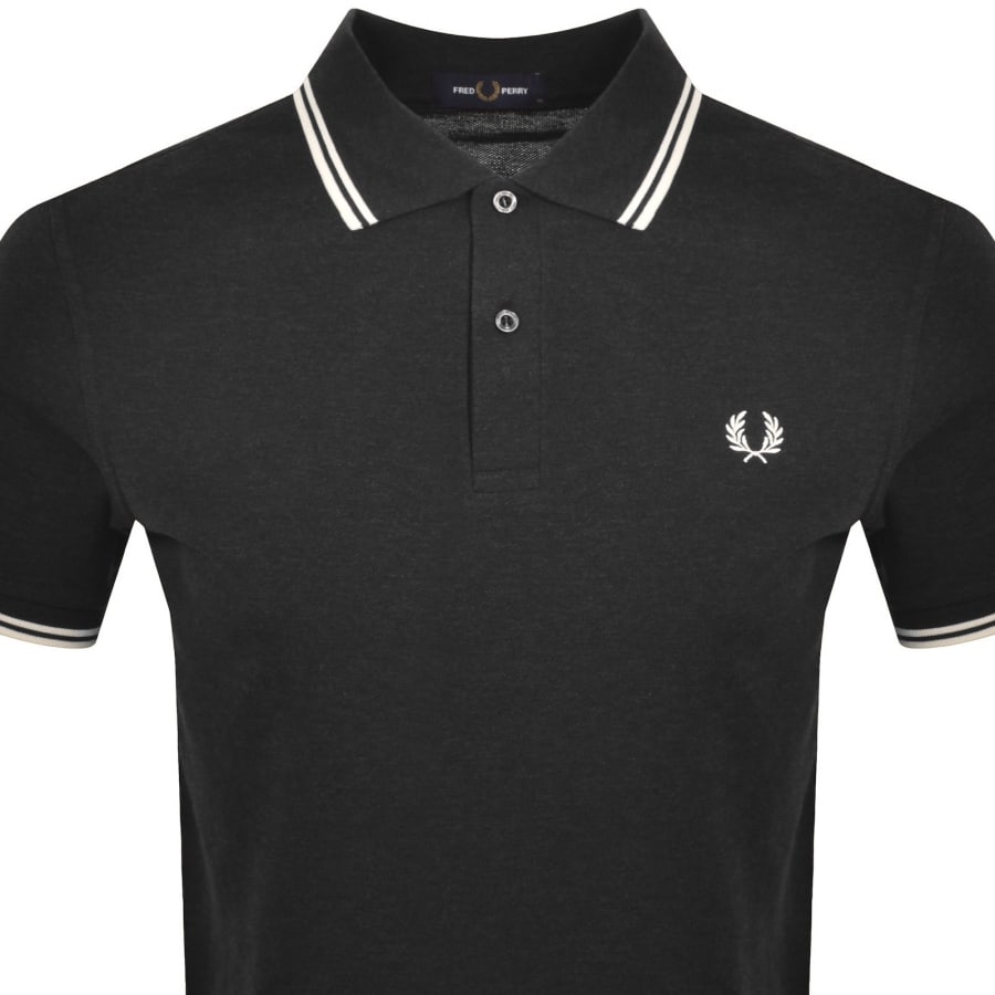 Image number 2 for Fred Perry Twin Tipped Polo T Shirt Grey