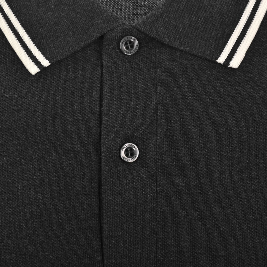 Image number 4 for Fred Perry Twin Tipped Polo T Shirt Grey
