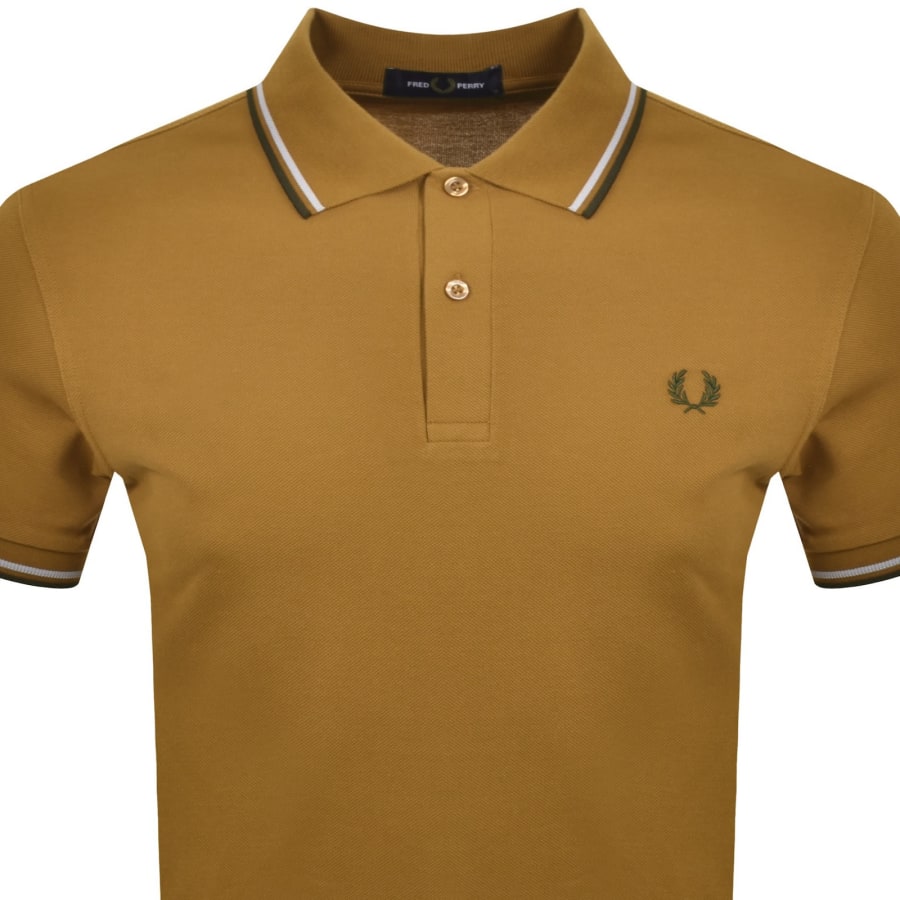 Image number 2 for Fred Perry Twin Tipped Polo T Shirt Brown