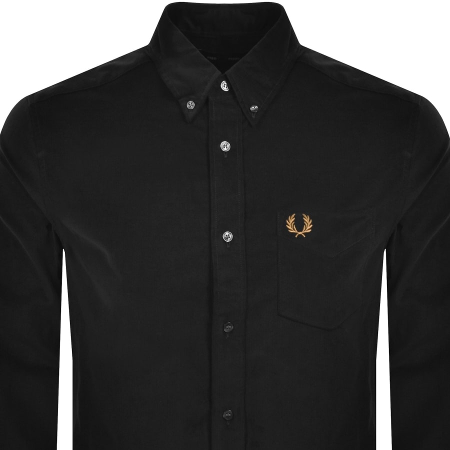 Image number 2 for Fred Perry Needle Corduroy Shirt Black