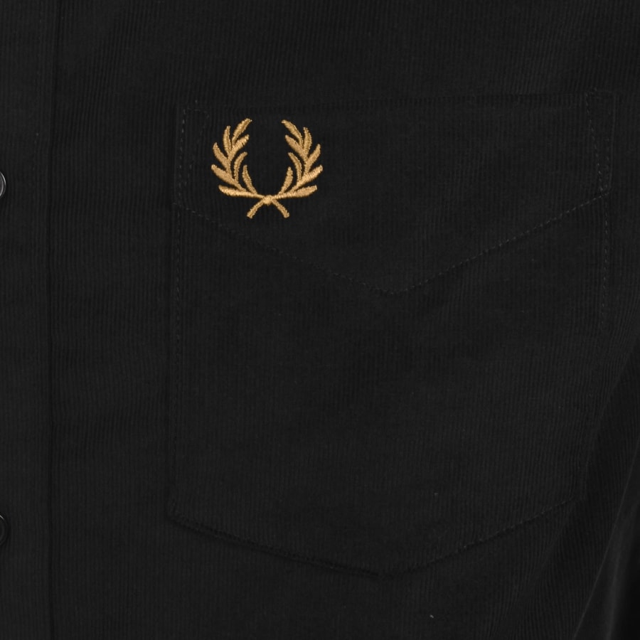Image number 3 for Fred Perry Needle Corduroy Shirt Black