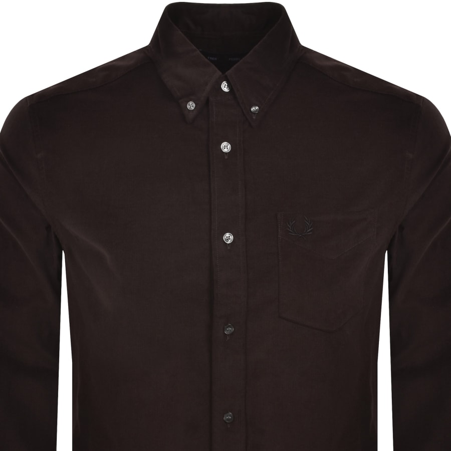 Image number 2 for Fred Perry Needle Corduroy Shirt Brown