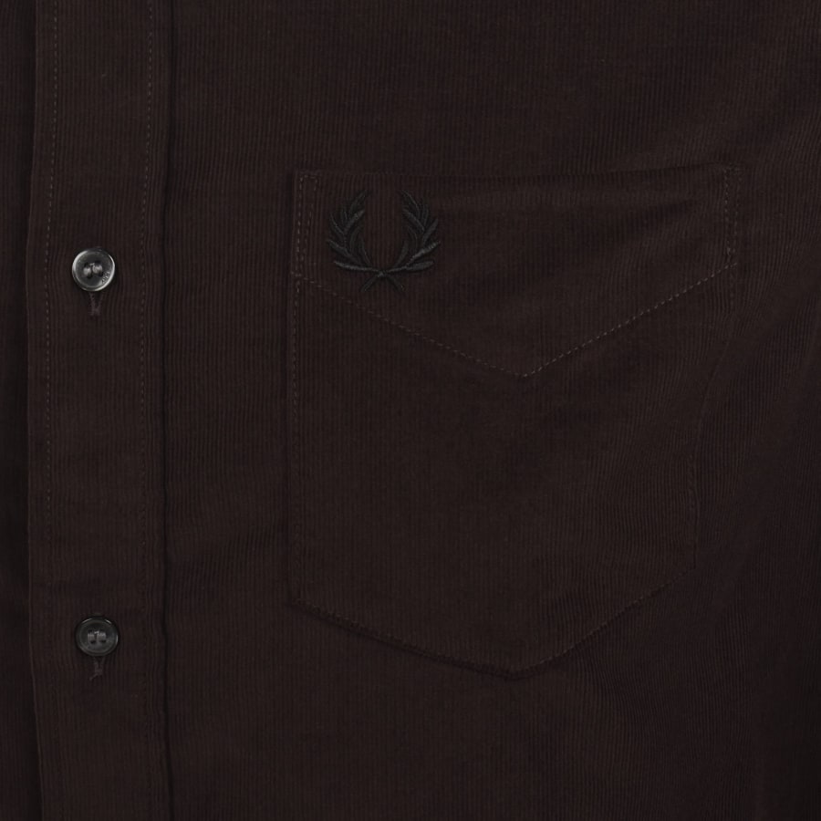 Image number 3 for Fred Perry Needle Corduroy Shirt Brown