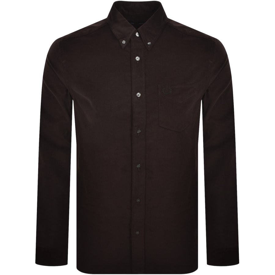 Image number 1 for Fred Perry Needle Corduroy Shirt Brown