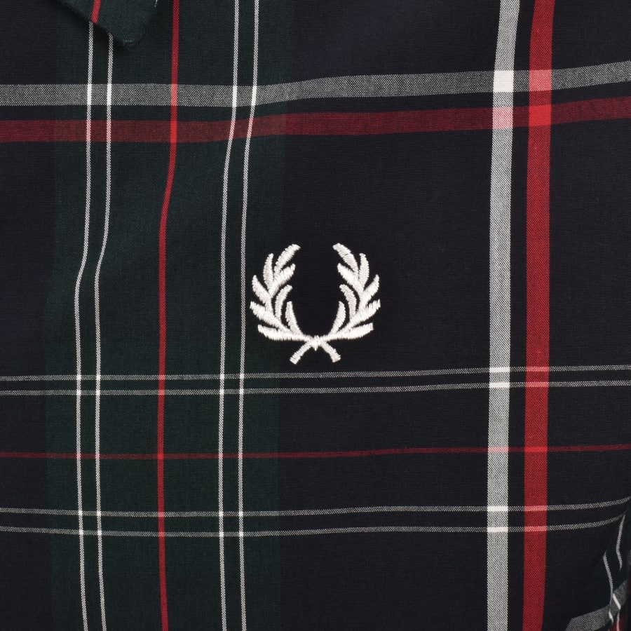 Image number 3 for Fred Perry Tartan Overshirt Navy