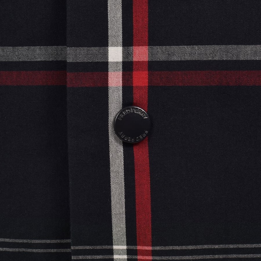 Image number 4 for Fred Perry Tartan Overshirt Navy