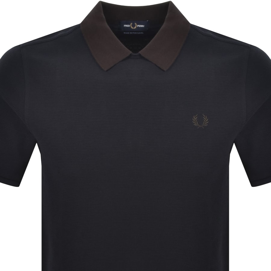 Image number 2 for Fred Perry Jacquard Pulllover Polo Navy