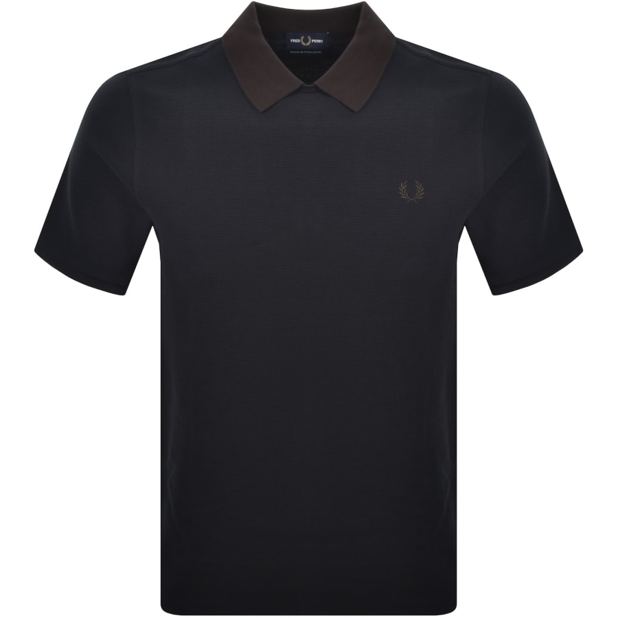 Image number 1 for Fred Perry Jacquard Pulllover Polo Navy
