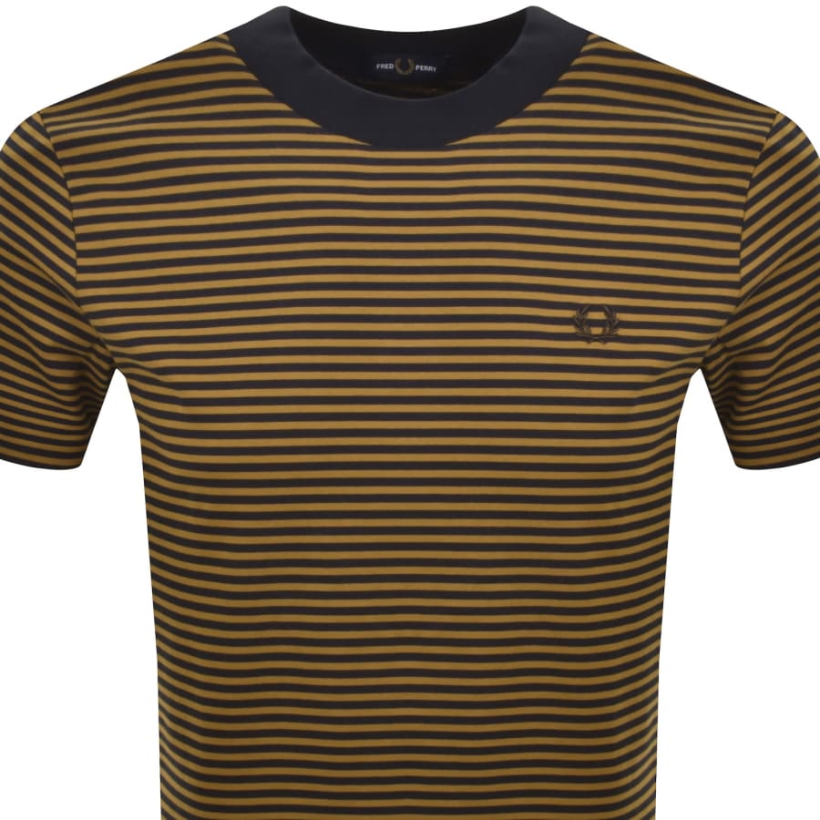 Image number 2 for Fred Perry Fine Stripe T Shirt Brown