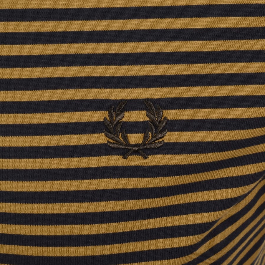 Image number 3 for Fred Perry Fine Stripe T Shirt Brown