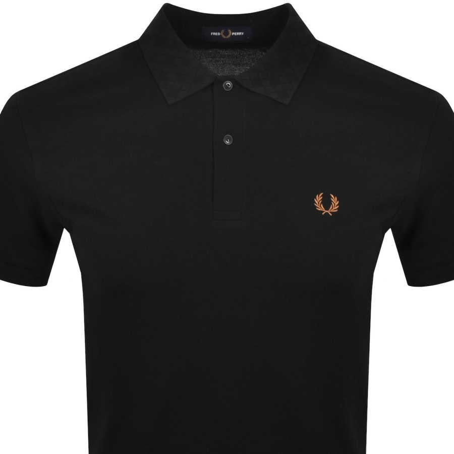 Image number 2 for Fred Perry Jacquard Trim Polo Black