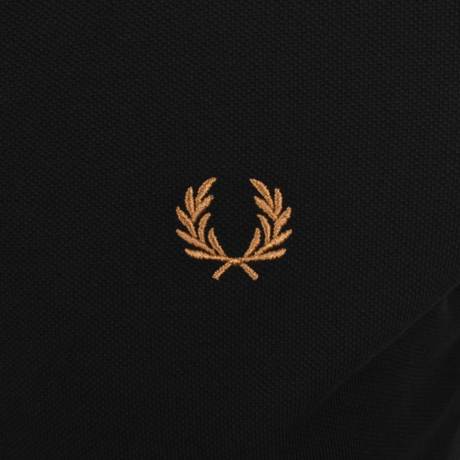 Image number 3 for Fred Perry Jacquard Trim Polo Black