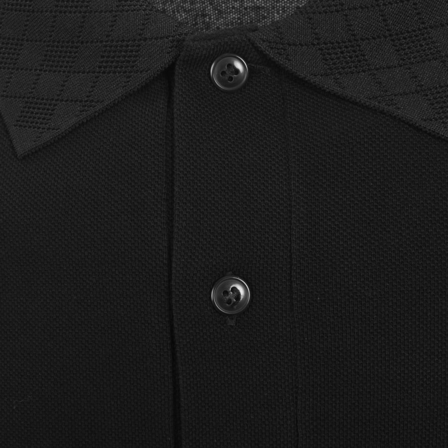 Image number 4 for Fred Perry Jacquard Trim Polo Black