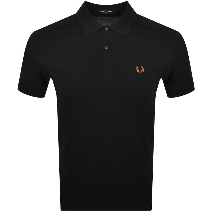 Image number 1 for Fred Perry Jacquard Trim Polo Black