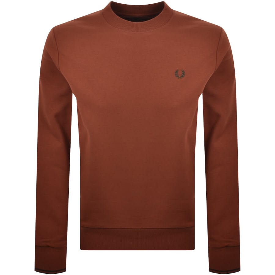 Image number 1 for Fred Perry Crew Neck Sweatshirt Red