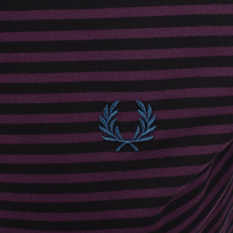 Image number 3 for Fred Perry Fine Stripe T Shirt Purple