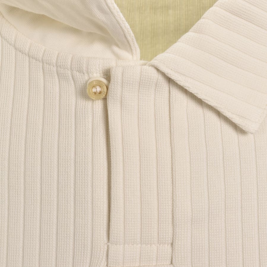 Image number 4 for Fred Perry Drop Needle Jersey Polo T Shirt Cream