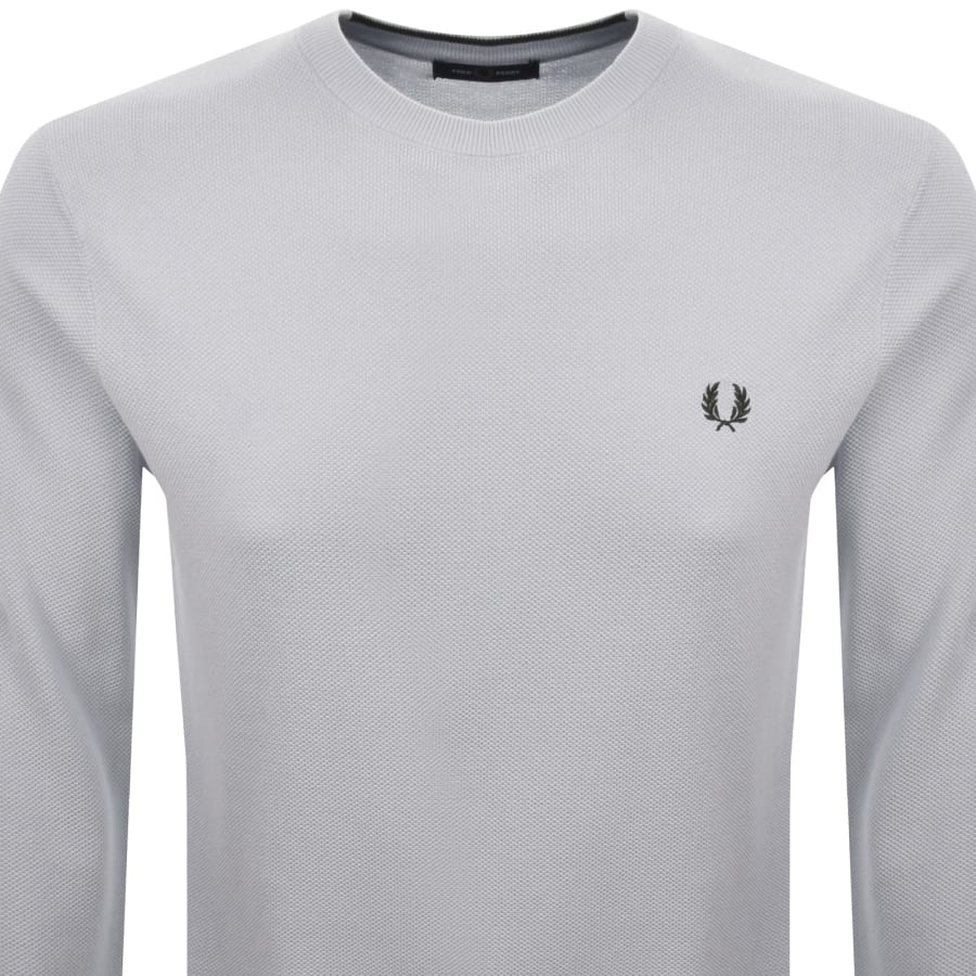 Image number 2 for Fred Perry Pique Stitch Jumper Blue