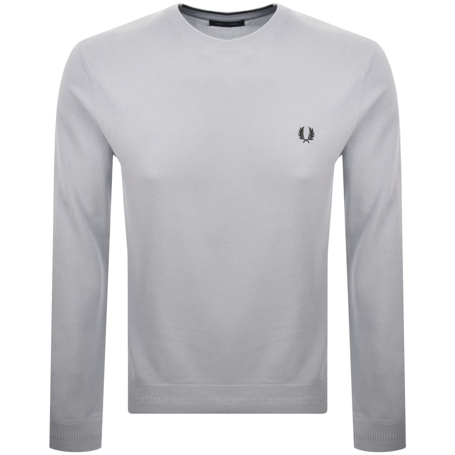 Image number 1 for Fred Perry Pique Stitch Jumper Blue