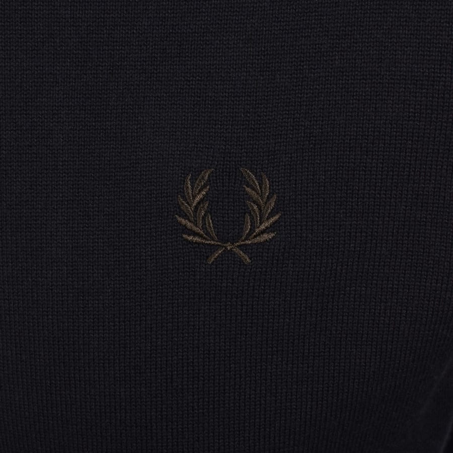 Image number 3 for Fred Perry Long Sleeve Knit Polo Navy