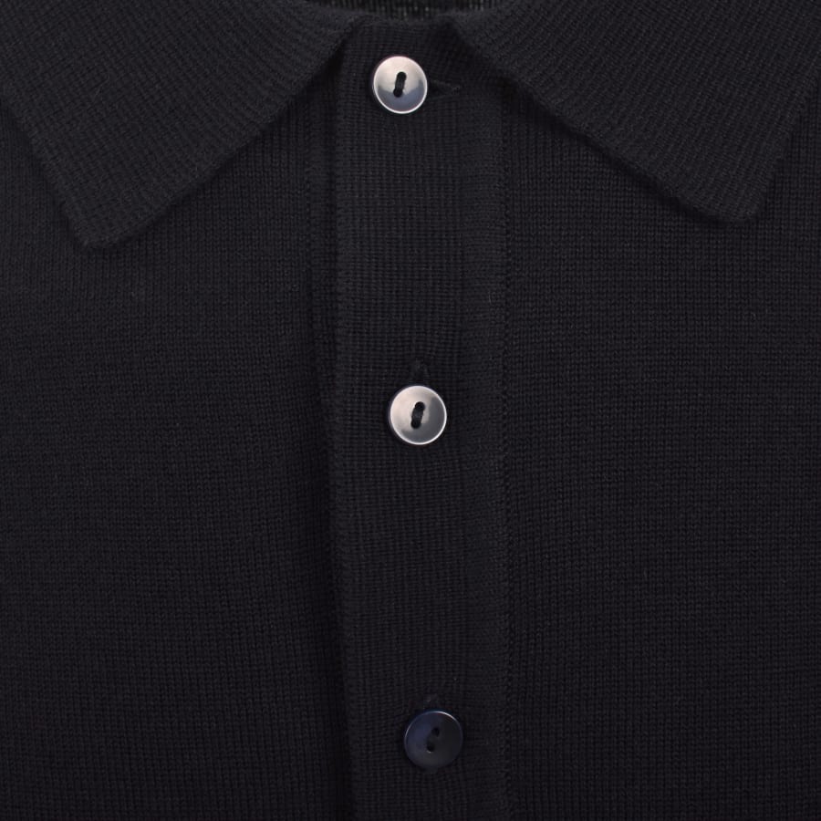 Image number 4 for Fred Perry Long Sleeve Knit Polo Navy