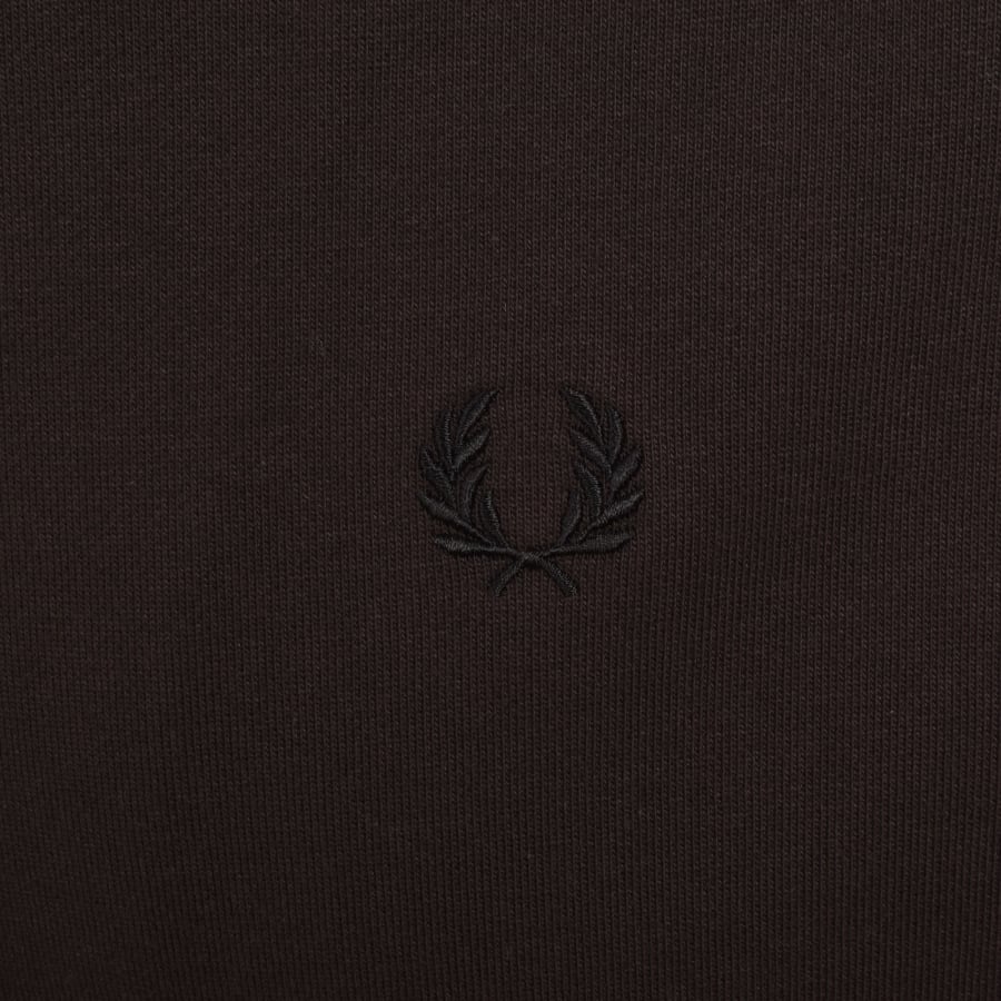 Image number 3 for Fred Perry Quarter Zip Sweatshirt Rich Brown