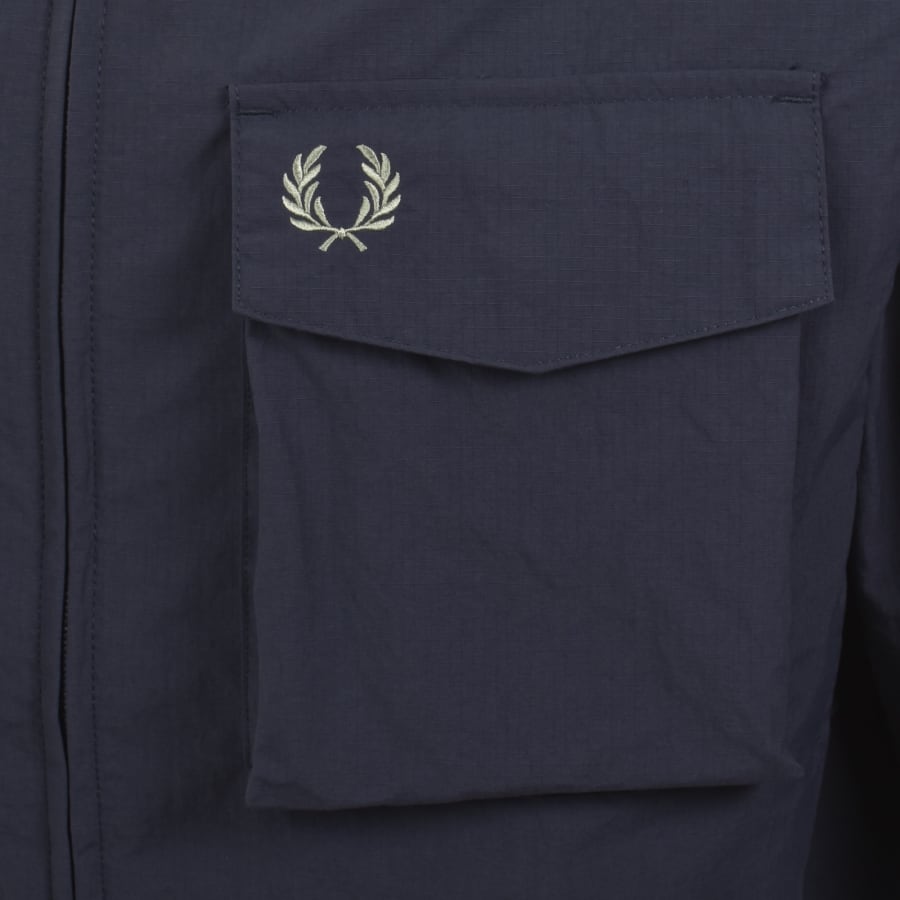 Image number 3 for Fred Perry Ripstop Pocket Overshirt Navy