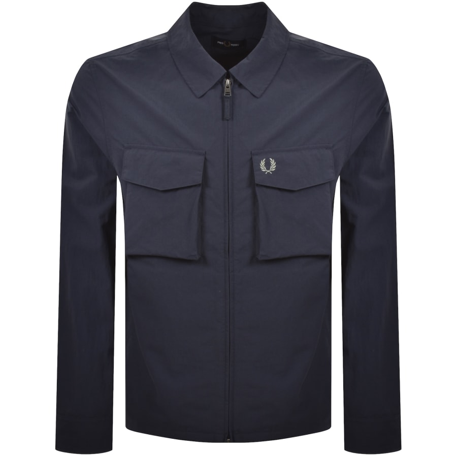 Image number 1 for Fred Perry Ripstop Pocket Overshirt Navy