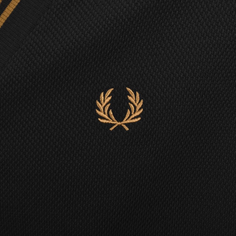 Image number 3 for Fred Perry Tipped Pique Cardigan Black