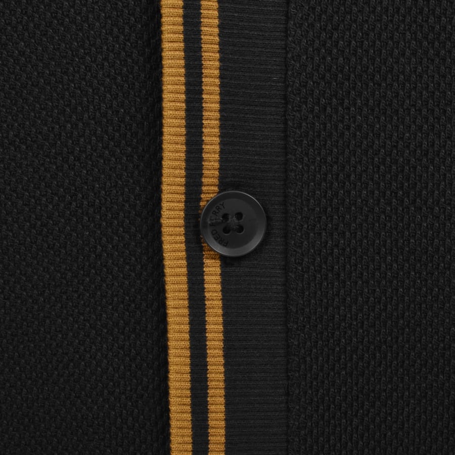 Image number 4 for Fred Perry Tipped Pique Cardigan Black