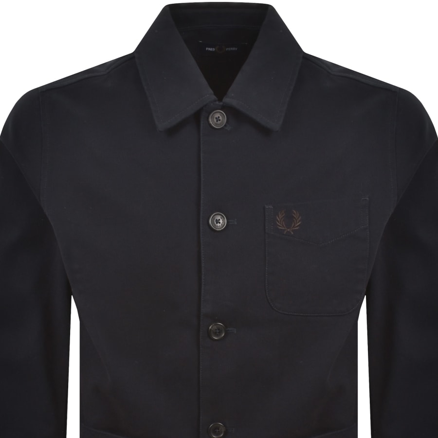 Image number 2 for Fred Perry Bedford Corduroy Overshirt Navy