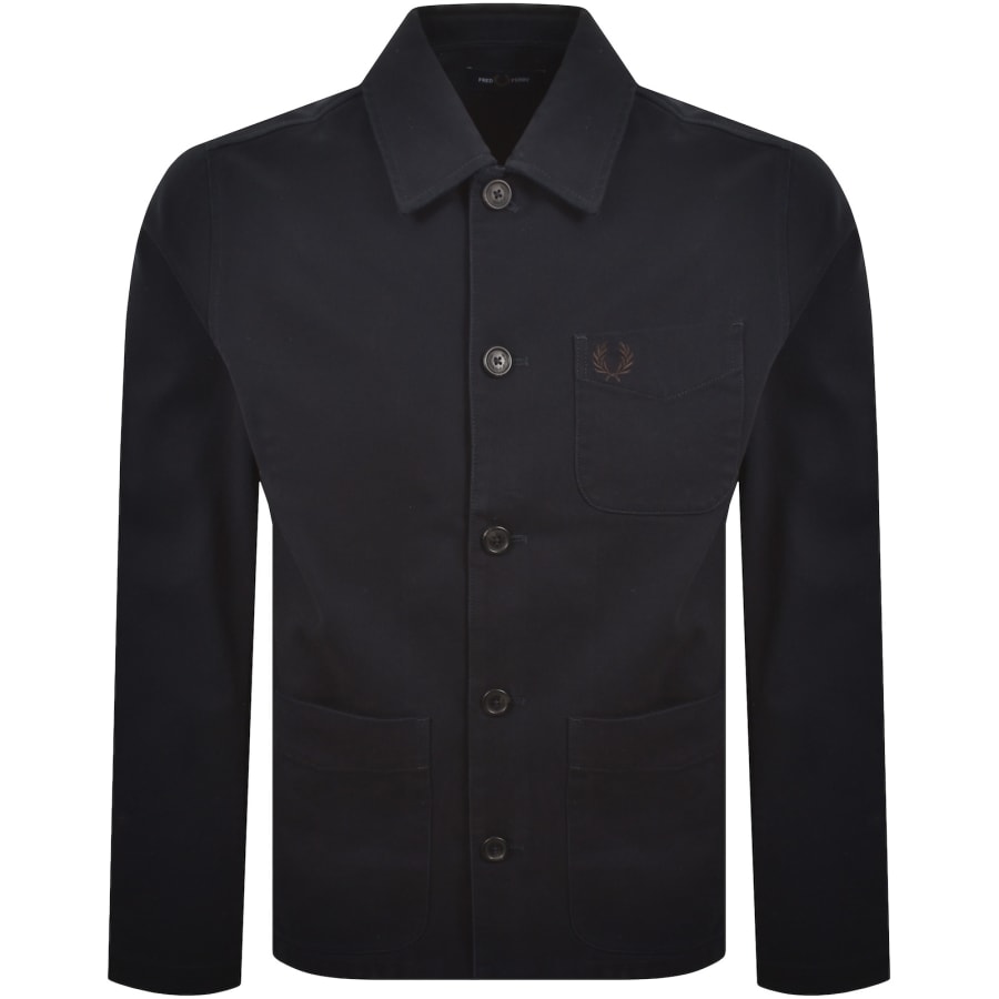 Image number 1 for Fred Perry Bedford Corduroy Overshirt Navy