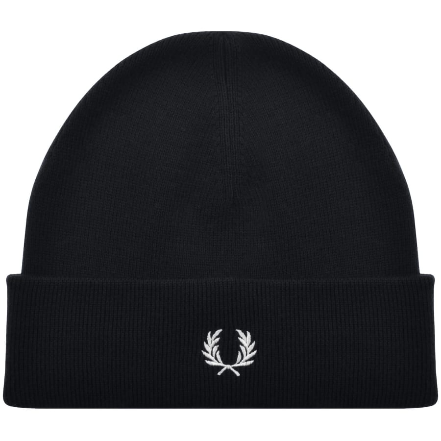 Image number 1 for Fred Perry Classic Merino Beanie Hat Navy