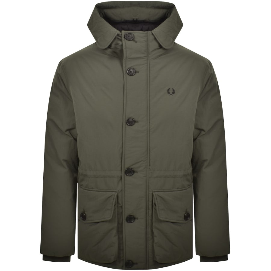 Image number 1 for Fred Perry Padded Parka Green