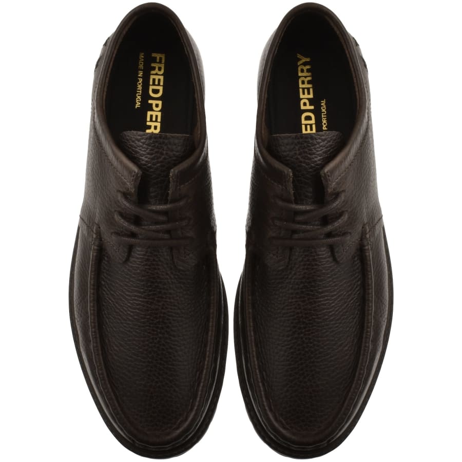 Image number 3 for Fred Perry Kenny Low Leather Shoes Brown