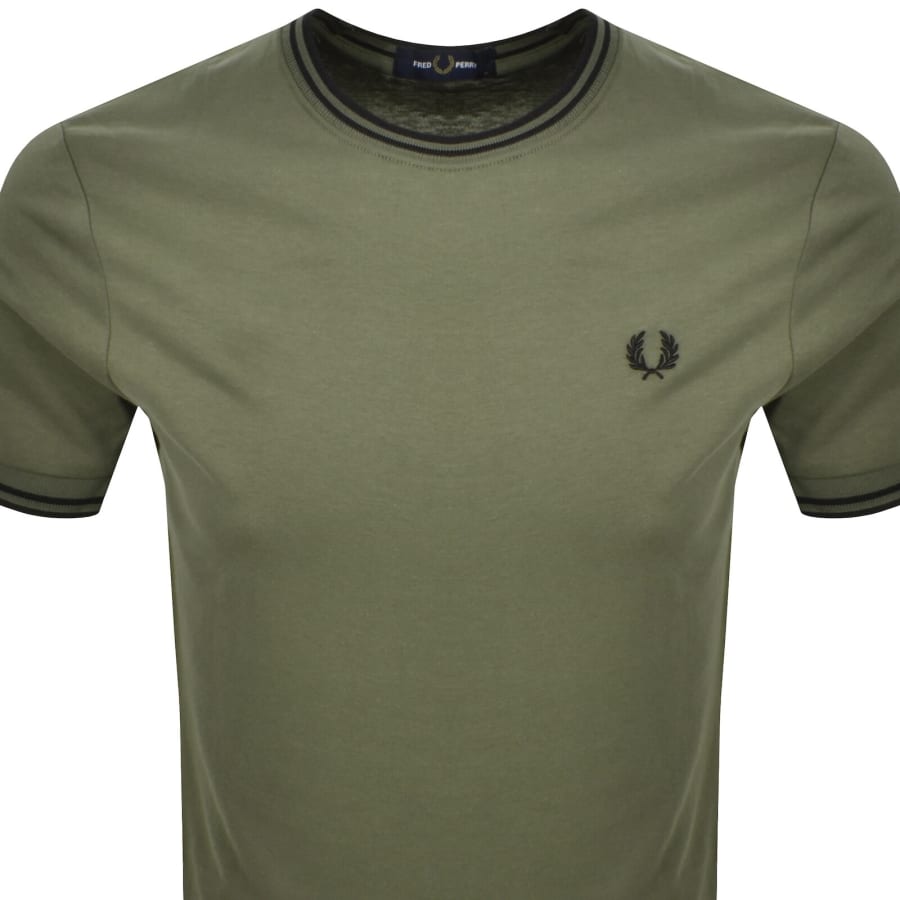 Image number 2 for Fred Perry Twin Tipped T Shirt Green