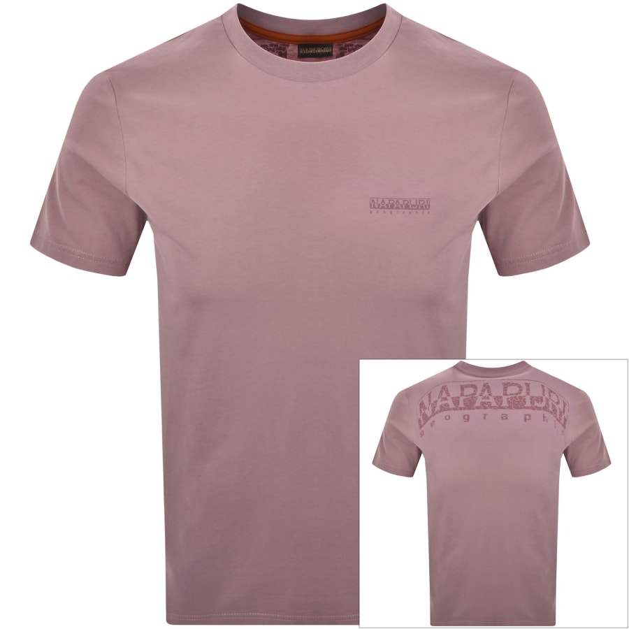 Image number 1 for Napapijri Yourte Logo T Shirt Pink