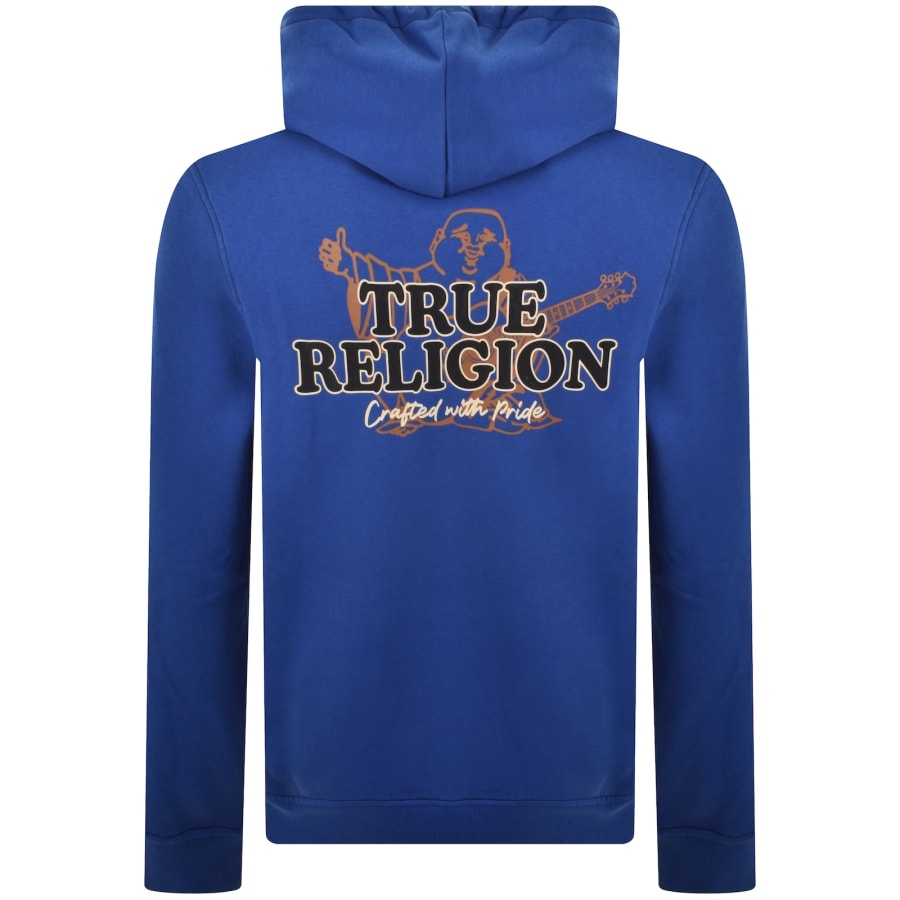 Image number 5 for True Religion Contrast Zip Hoodie Blue