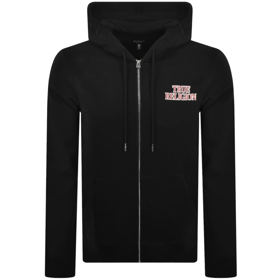 Image number 2 for True Religion Horseshoe Zip Hoodie Jet Black