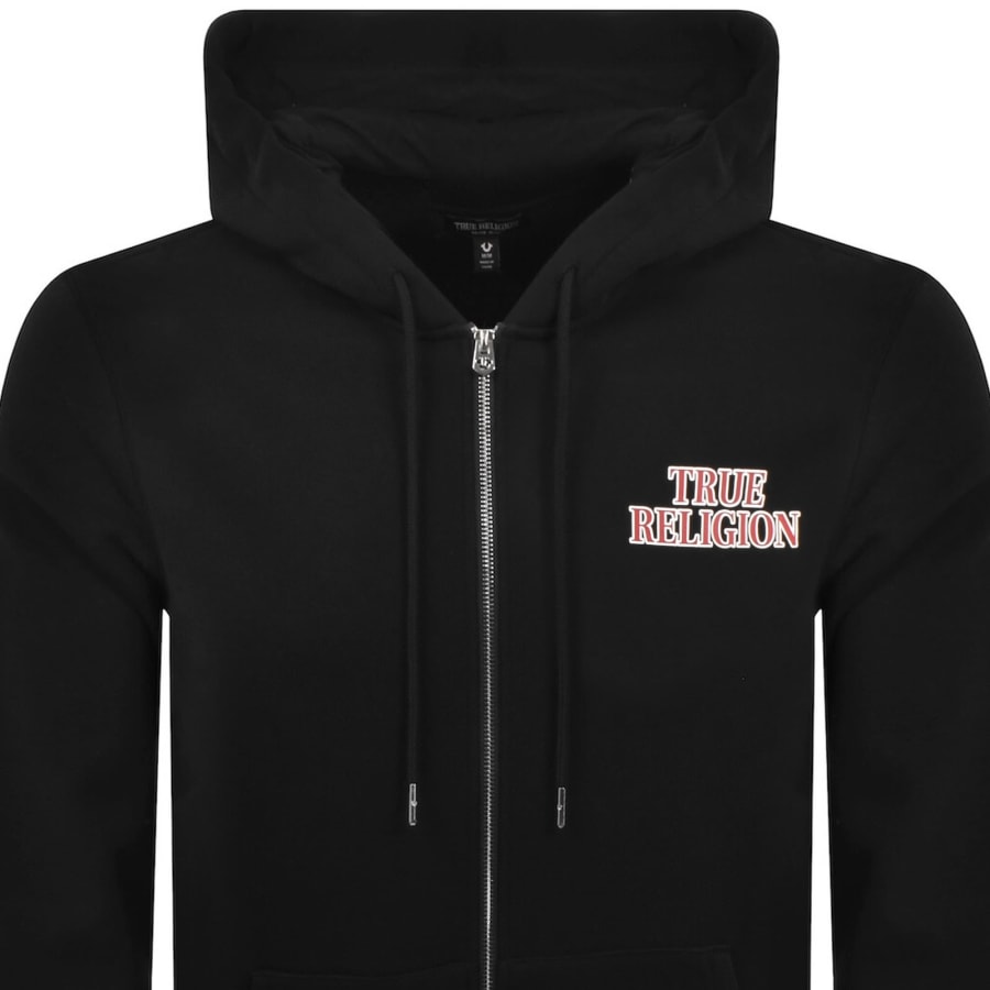 Image number 3 for True Religion Horseshoe Zip Hoodie Jet Black
