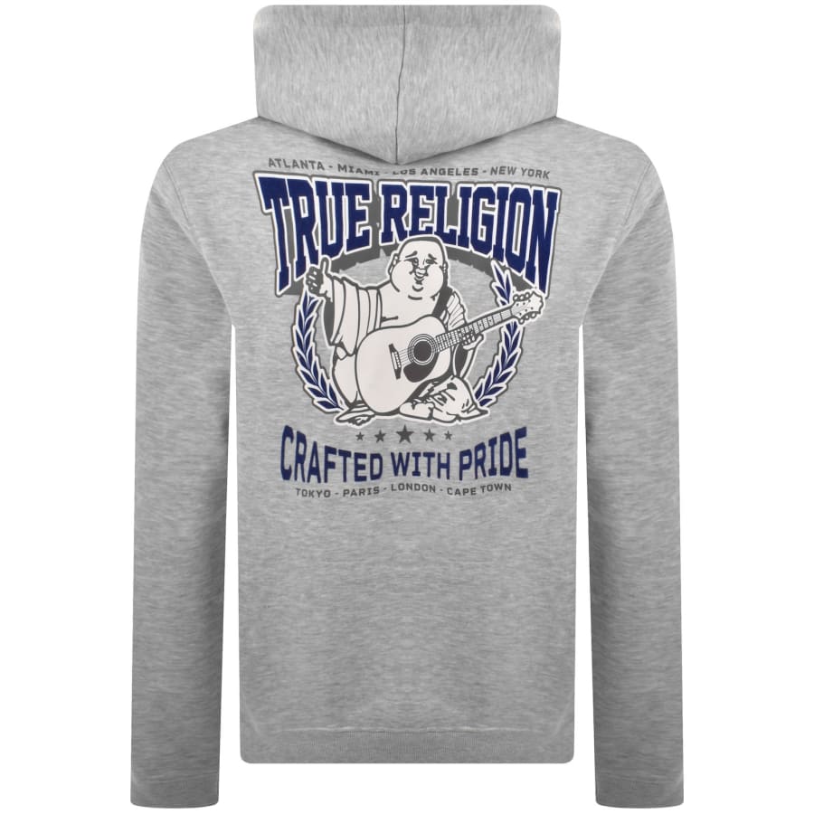 Image number 5 for True Religion Wreath Buddha Zip Hoodie Grey