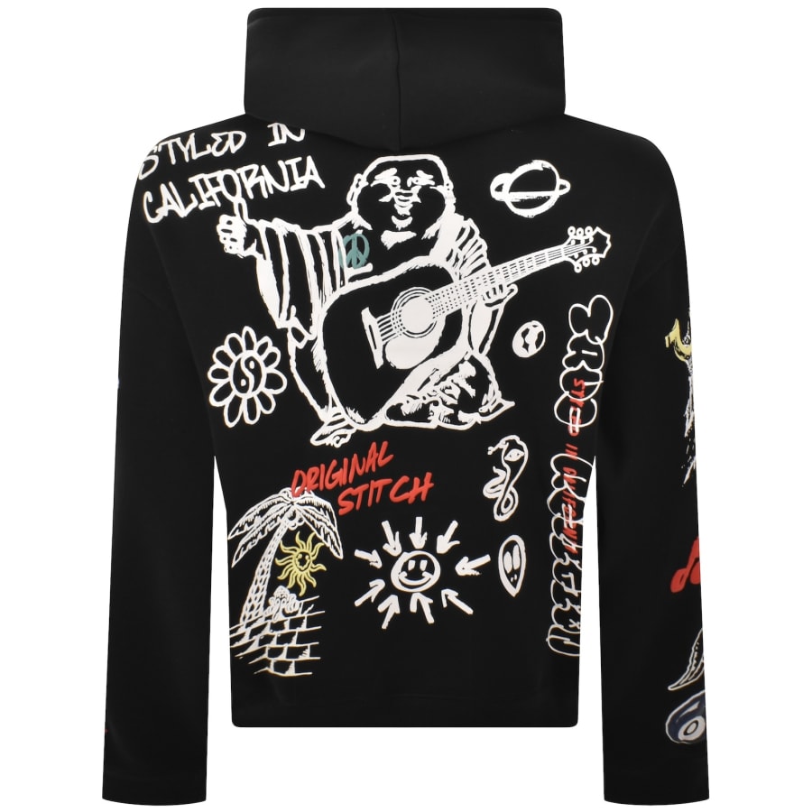 Image number 3 for True Religion Sketched Logo Boxy Hoodie Black