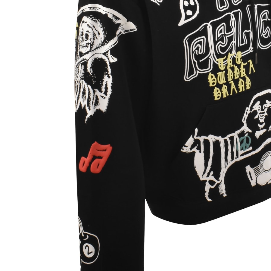 Image number 4 for True Religion Sketched Logo Boxy Hoodie Black