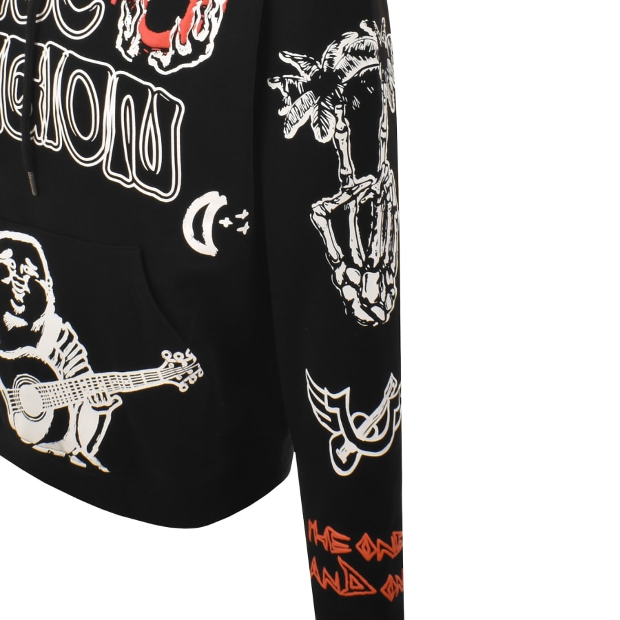 Image number 5 for True Religion Sketched Logo Boxy Hoodie Black