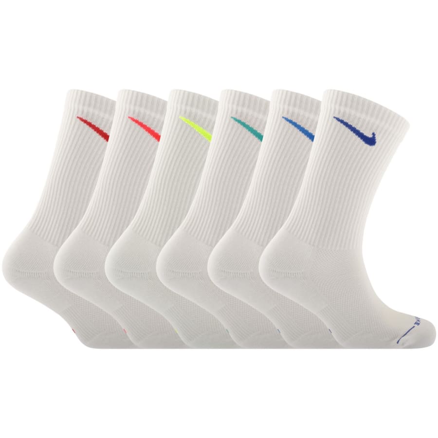 Image number 1 for Nike 6 Pack Elevated Crew Socks White
