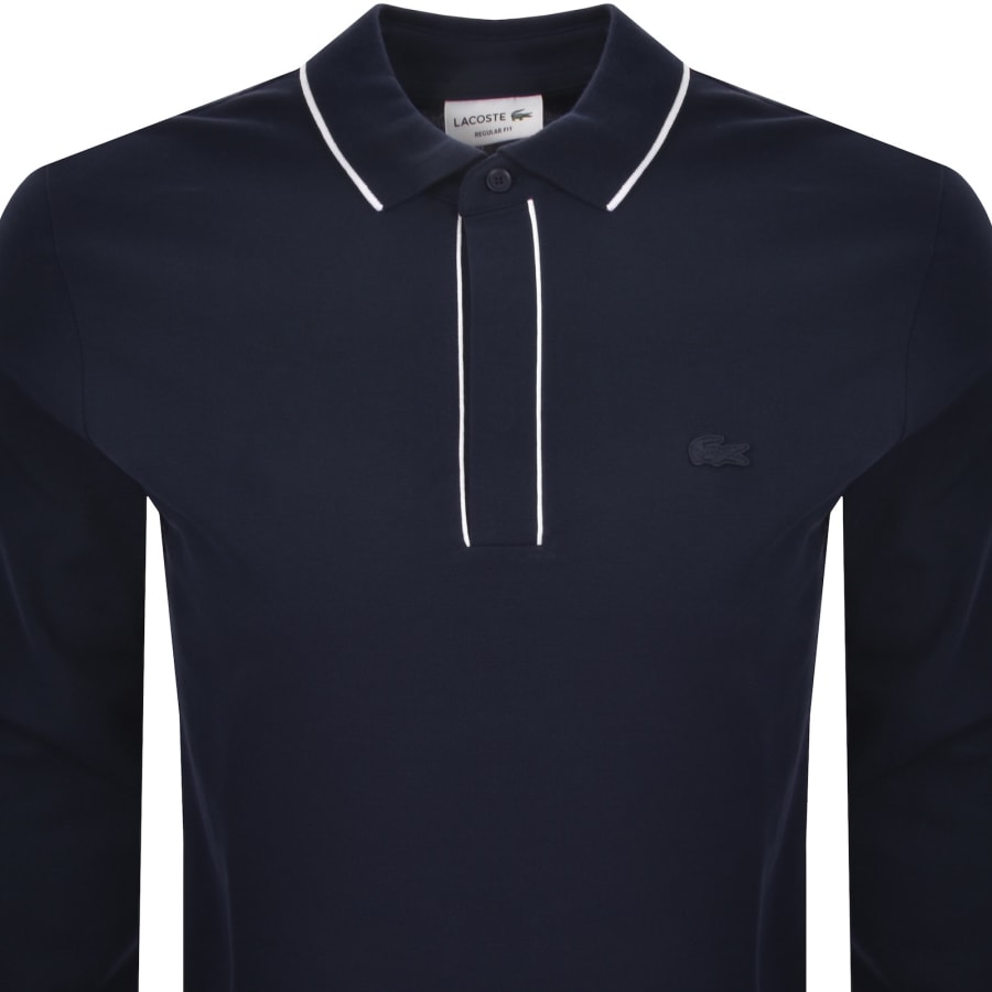 Image number 2 for Lacoste Long Sleeved Polo T Shirt Navy