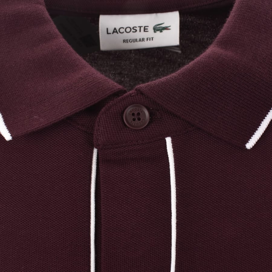 Image number 4 for Lacoste Long Sleeved Polo T Shirt Red